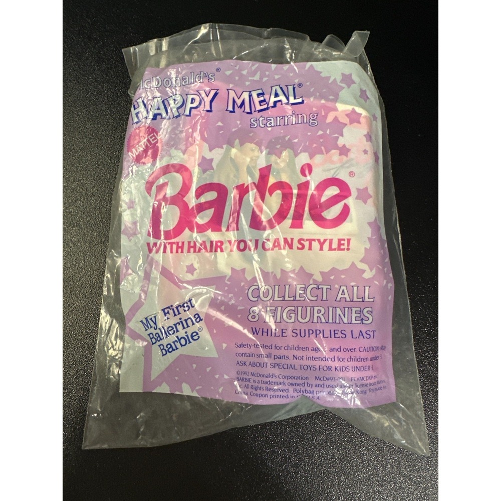 1993 McDonald's Barbie My First Ballerina Happy Meal Toy Sealed Mattel
